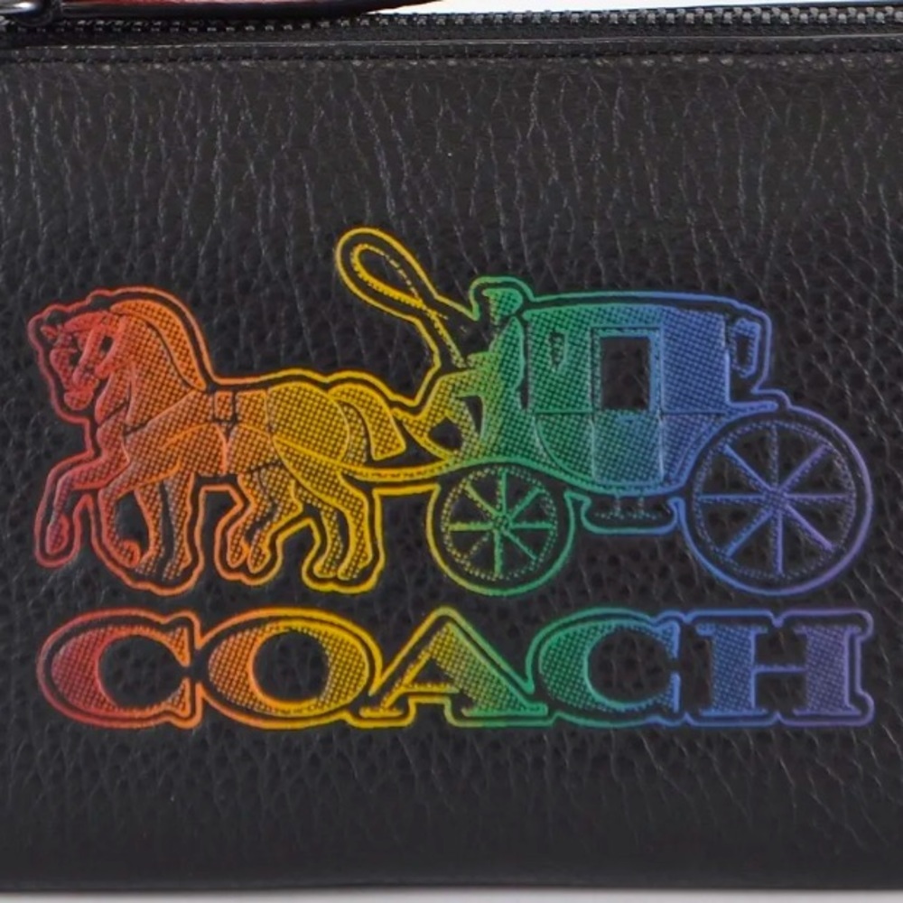 COACH Rainbow Signature Black Leather Nolita Handbag - Picture 3 of 9